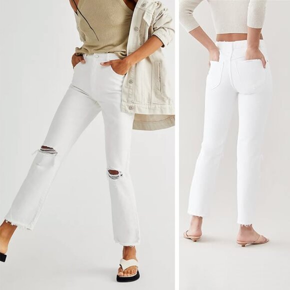 Rolla's Women's Original Straight High Rise Jeans, Layla White Sz 28 - Picture 8 of 8